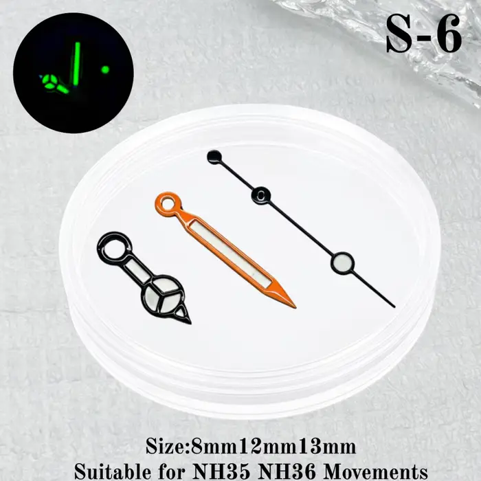 Aiguilles de montre lumineuses bleu-vert pour Seamaster Submarine