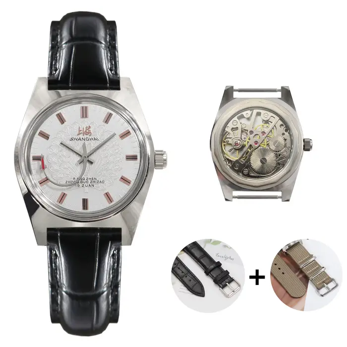 Shanghai 36MM montre mécanique à remontage manuel 7120 montre en porcelaine étanche pour hommes en g