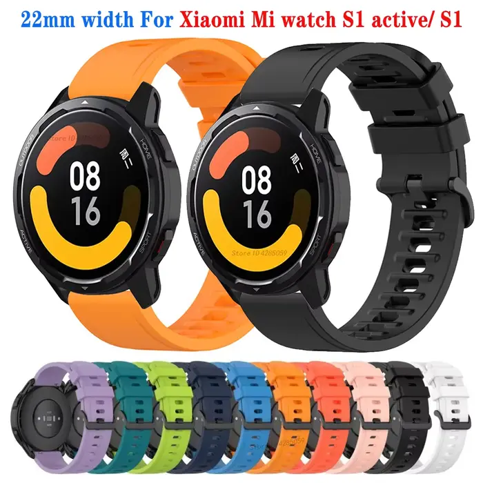 Bracelet de sport en silicone pour montre connectée Xiaomi Watch S1 Active élégant et résistant pour homme et femme occasions sportives et quotidiennes