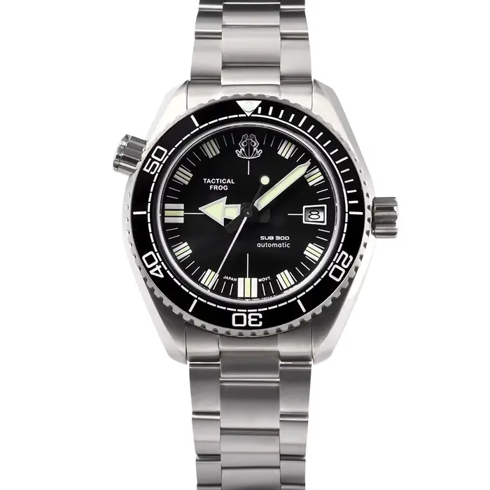 Montre de luxe tactique Frog 41MM pour hommes, mouvement mécanique automatique NH35A, titane saphir,