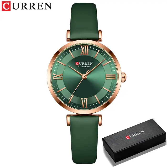 Nouvelles montres CURREN montres-bracelets en cuir à Quartz pour femmes horloge classique à la mode 