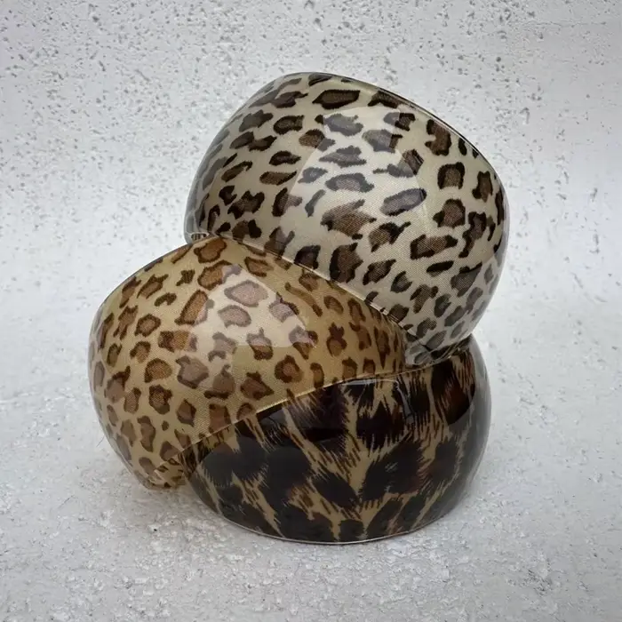 Bracelet en résine imprimé léopard géométrique Y2K mode coréenne bijoux à breloques pour femmes occasions spéciales
