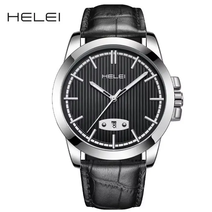 Montre décontractée à quartz pour homme HELEI* Herey authentique, avec calendrier lumineux et affich
