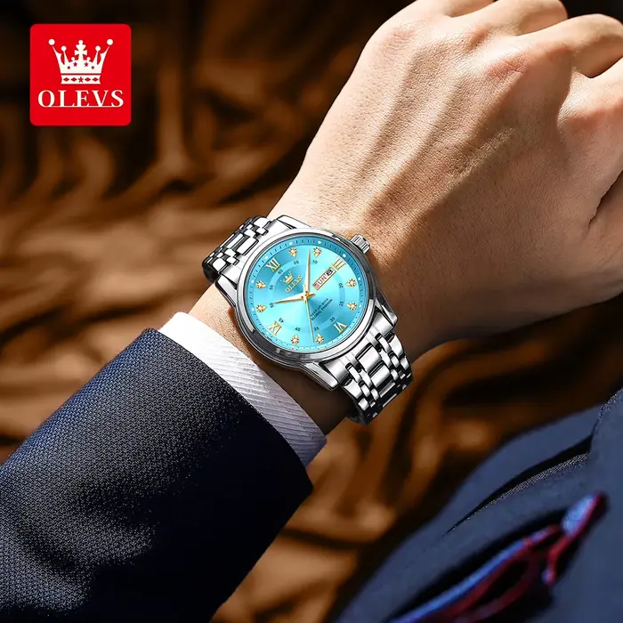 OLEVS 5513 montre à Quartz originale exclusive pour hommes diamant échelle romaine montre-bracelet étanche double