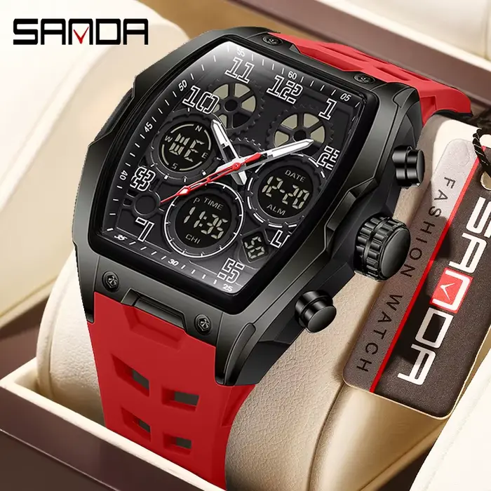Hommes double affichage montres horloges 2025 M.A.W montres sport silicone montre-bracelet numérique quartz technologie multifonctionnelle