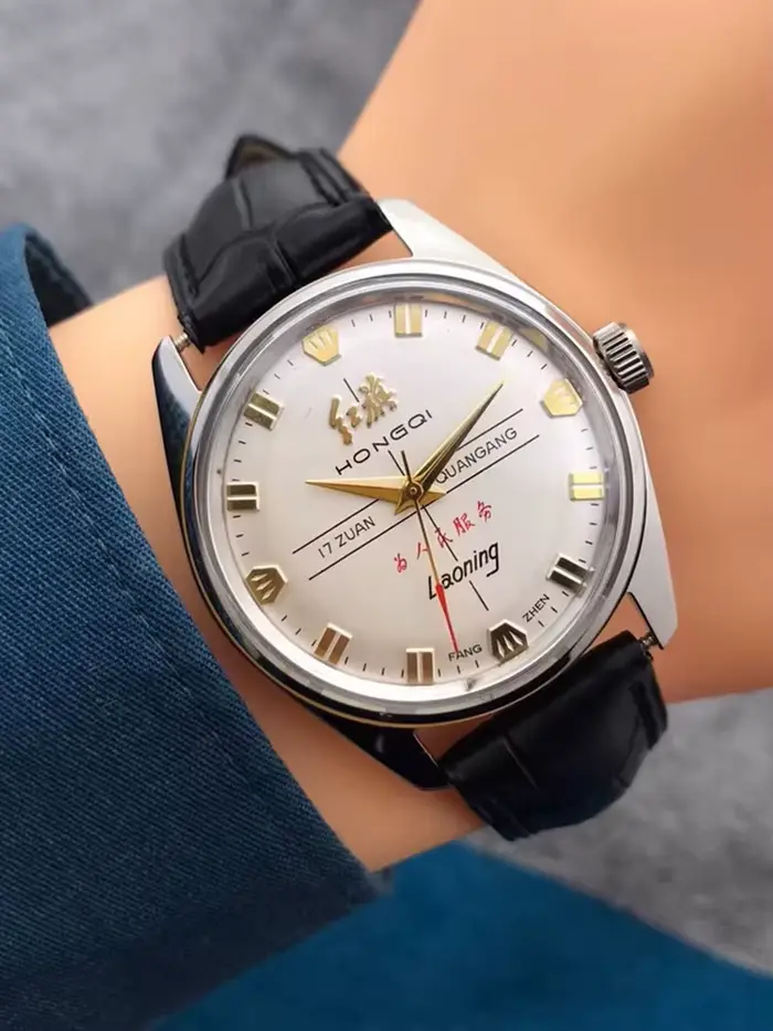 Vintage Hongqi montres hommes 36mm main vent mécanique