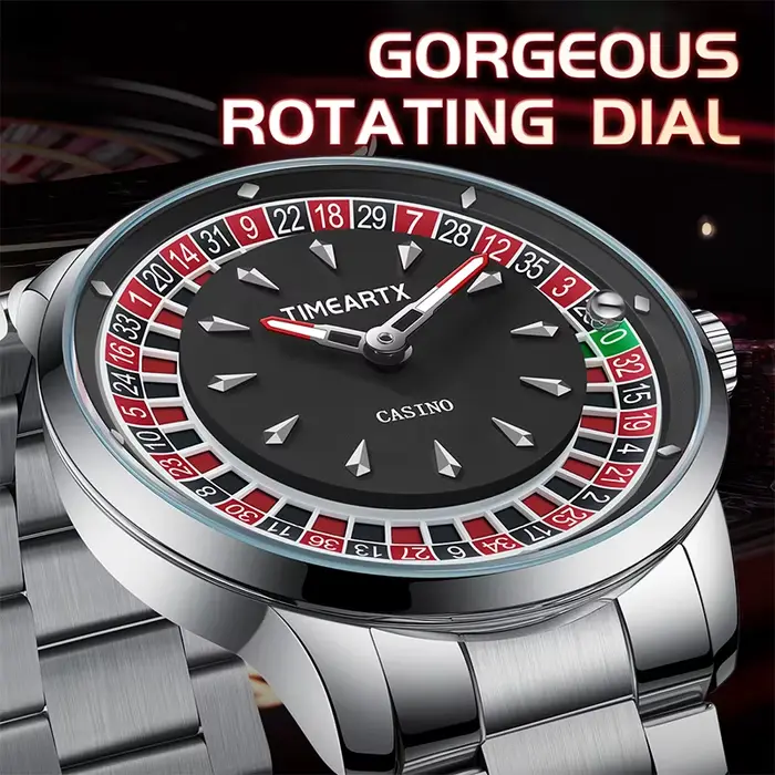 Montre TIMEARTX en acier inoxydable avec affichage numérique pour hommes occassions spéciales et quotidienne poker parties plongée résistante à l'eau