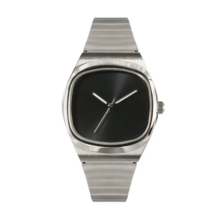 Montre de Couple pour hommes et femmes, montre-bracelet à Quartz de luxe, couleur argent noir, Vinta