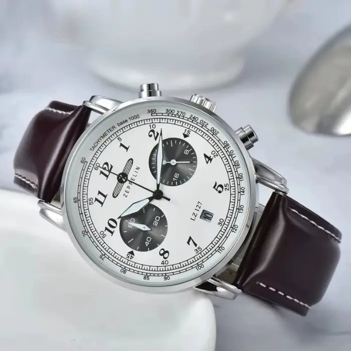 Montre Zeppelin Hindenburg Style Affaires Mouvement Quartz Calendrier Complet Pour Hommes Occasions Professionnelles Élégantes