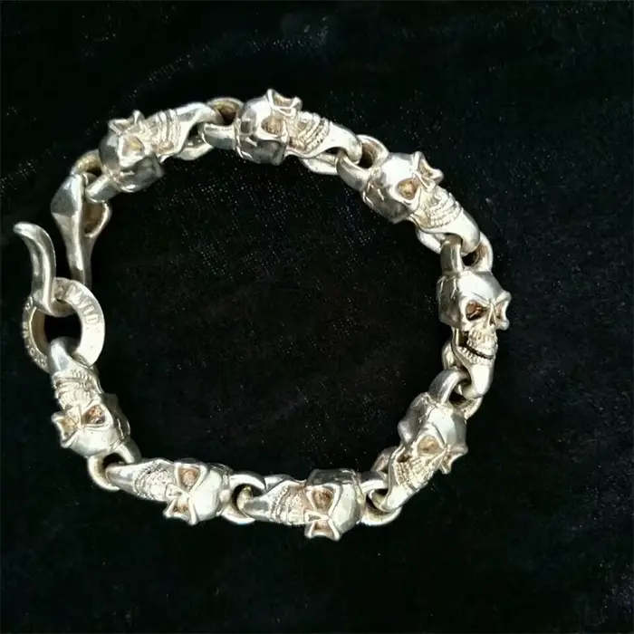 Bracelet de luxe tibétain en argent pour hommes et femmes