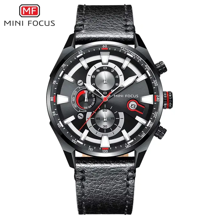 Montre Chronographe à Quartz MINI FOCUS 2026 pour Homme, Bracelet en Cuir de Luxe, Montre-Bracelet D