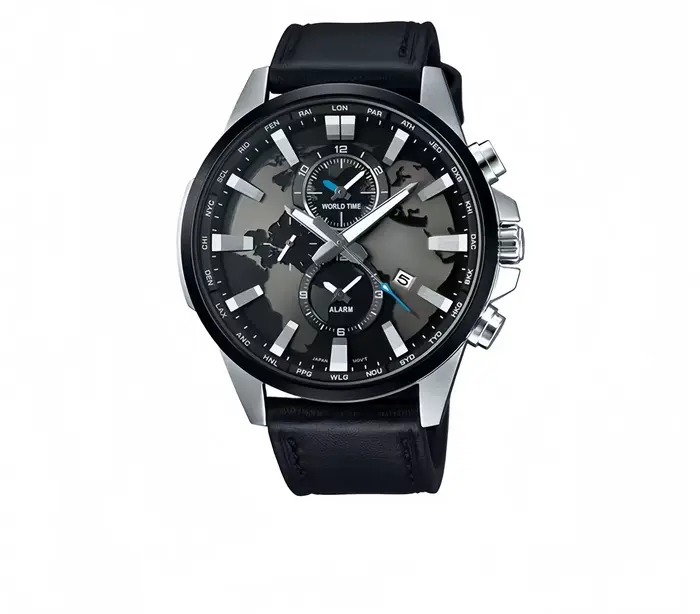 Montre de luxe pour homme avec affichage des fuseaux horaires mondiaux, chronographe multifonctionne