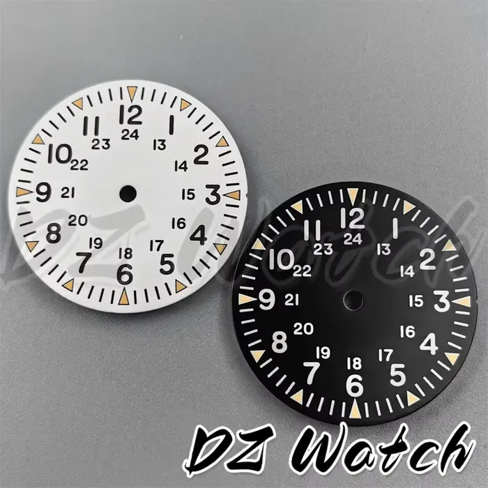 Cadran de montre DZ 29 mm avec index noir