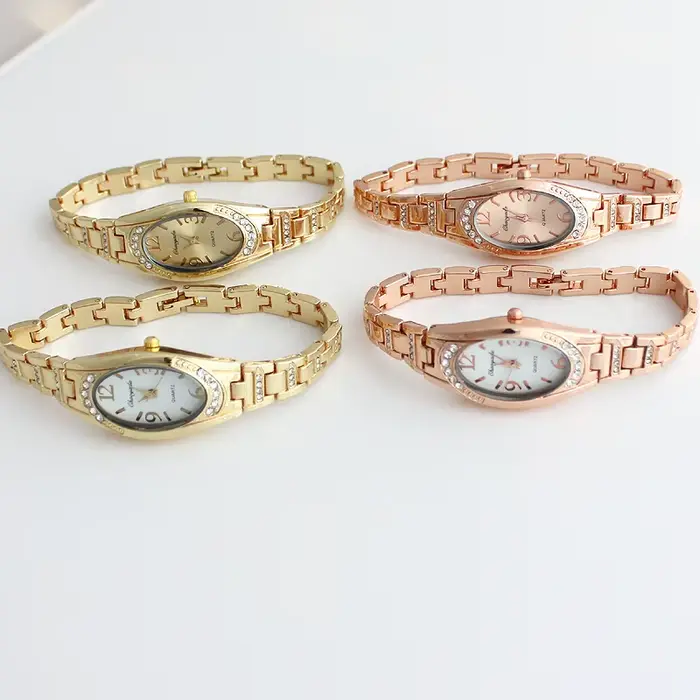 Montre-bracelet analogique en cristal Bling pour femme
