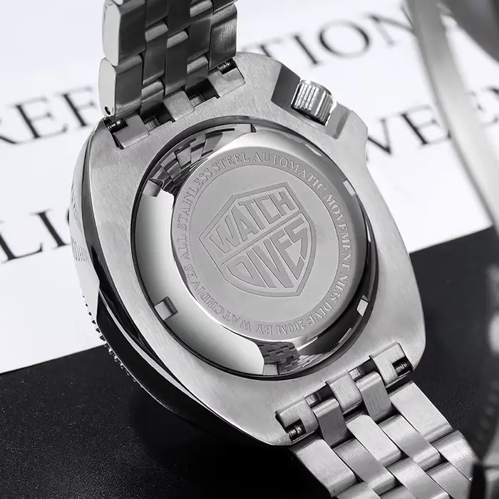 Watchdives PVD WD6105 montre de plongée tortue NH35 mouvement automatique 200M étanche saphir cristal acier inoxydable