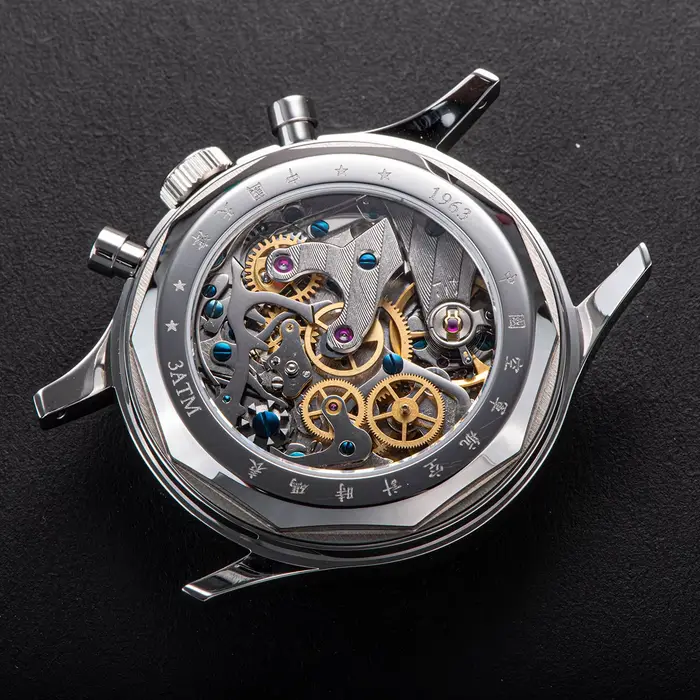 Montre-mécanique antique 1963 Das-Tianlei avec mouvement manuel chronographe résistante à l'eau pour hommes occassions spéciales