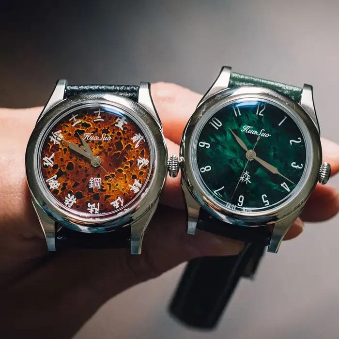 HUASUO 38mm cadran en laque fait à la main montres de luxe haut de gamme pour hommes mouvement automatique