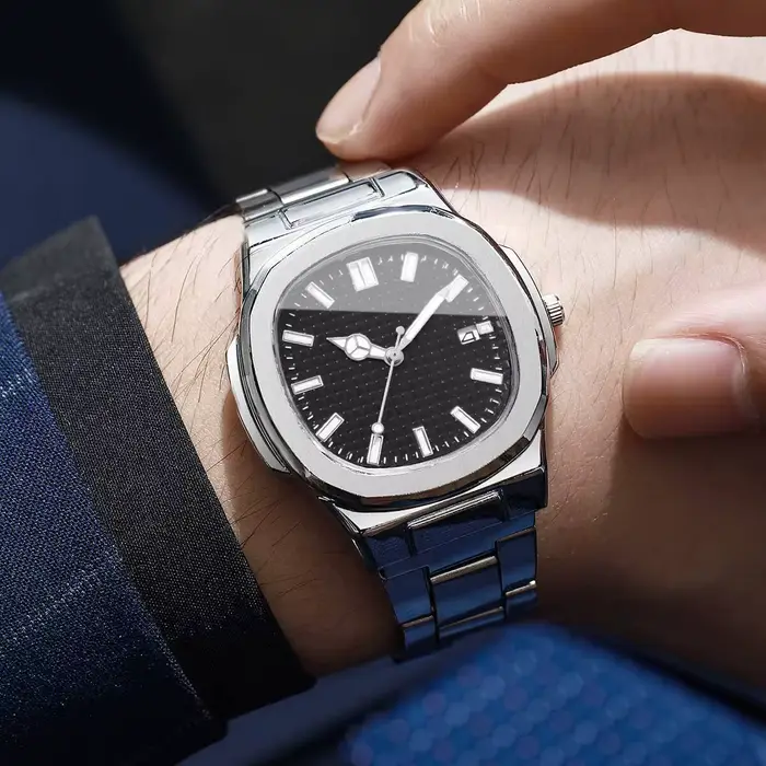 Montre yolako carrée de luxe homme quartz avec fermoir pliant pour occasions spéciales et mode décontracté