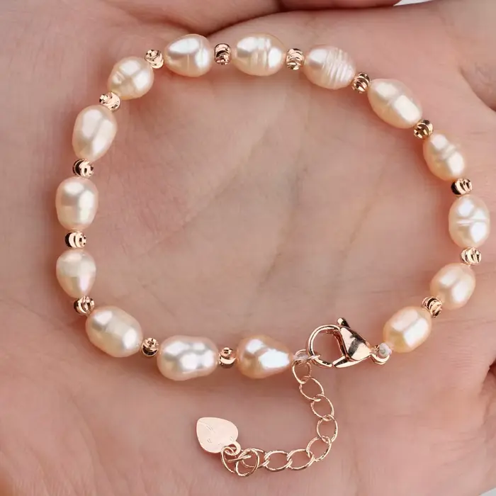 Bracelet de perles d'eau douce naturelles