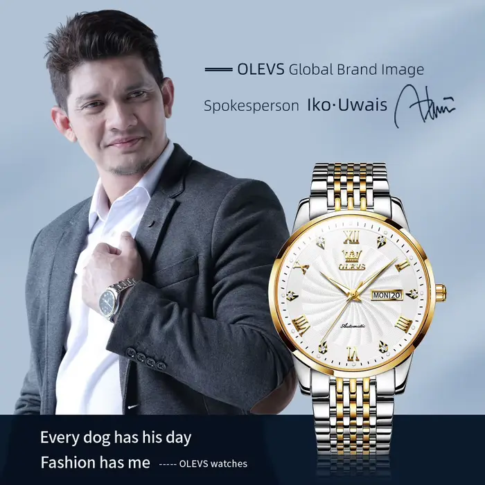 OLEVS Top marque automatique mécanique hommes montre cadran fileté étanche bracelet en acier inoxydable classique