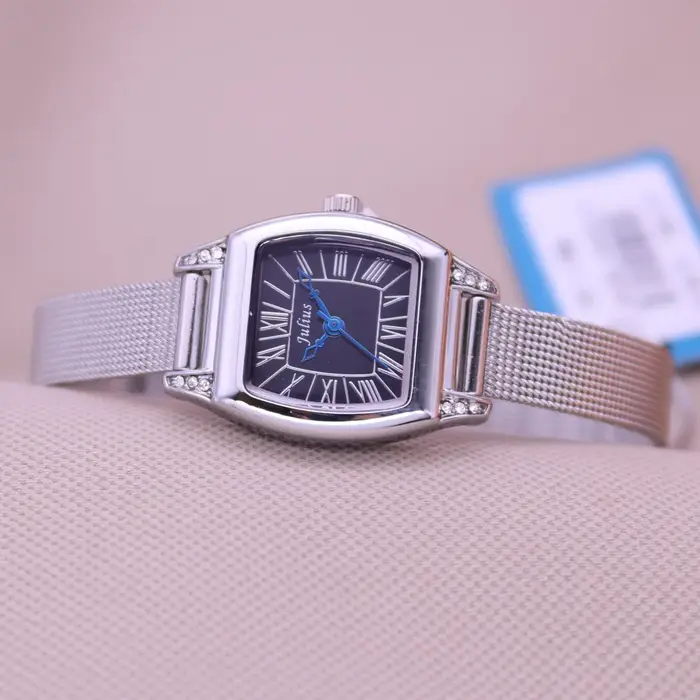 Julius Lady femme petite montre dorée nacre mode heures robe chaîne en acier inoxydable école OL fille anniversaire boîte-cadeau