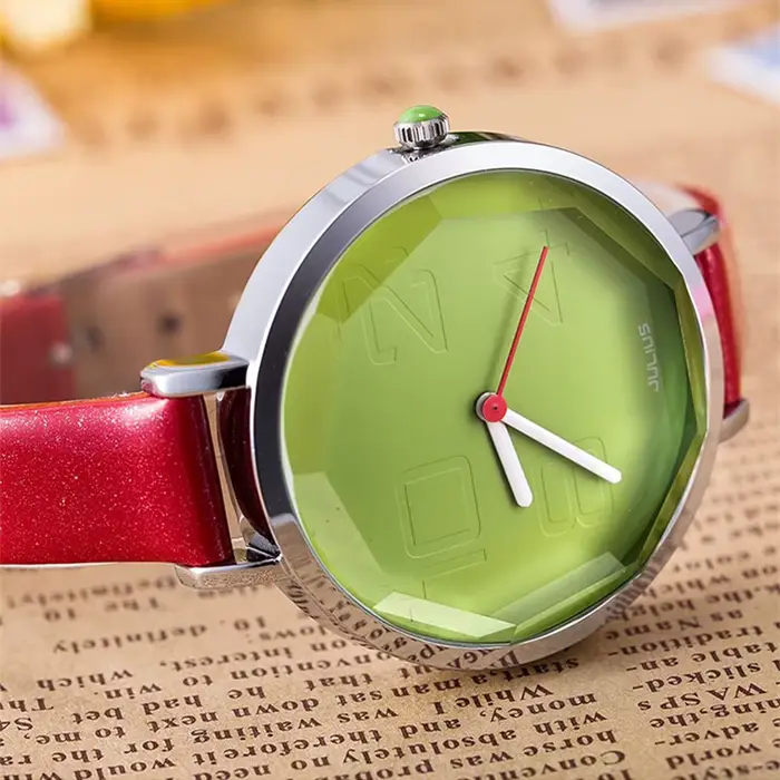 Julius Lady-Montre à quartz japonaise pour femme, grandes heures, horloge, bracelet habillé, couleurs mélangées, cuir, cadeau d'anniversaire pour fille, sans boîte, mode