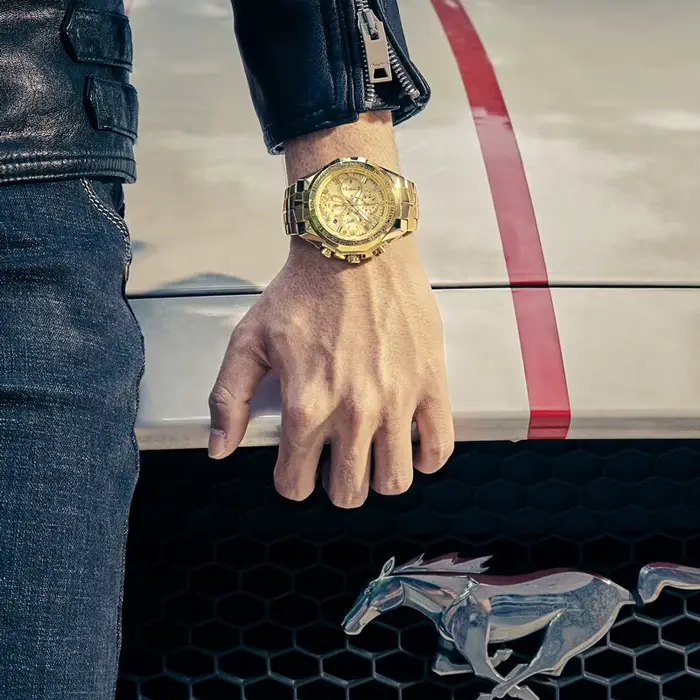 WWOOR – montre-bracelet chronographe doré pour homme