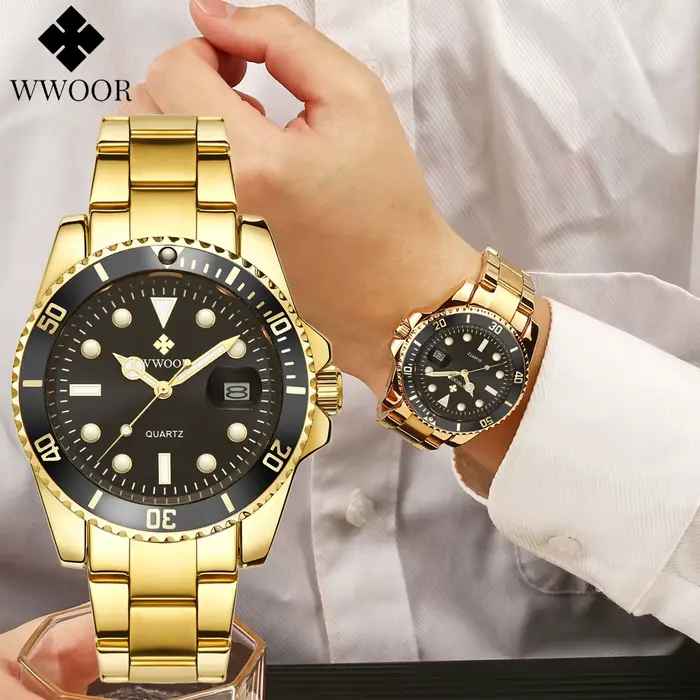 Montre-bracelet étanche en acier inoxydable pour homme