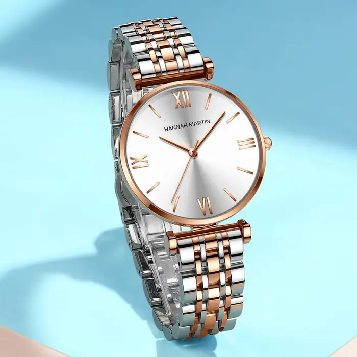 2024 nouvelle montre de loisirs pour femmes Top marque Hanna Martin mouvement japonais en acier inoxydable mode échelle