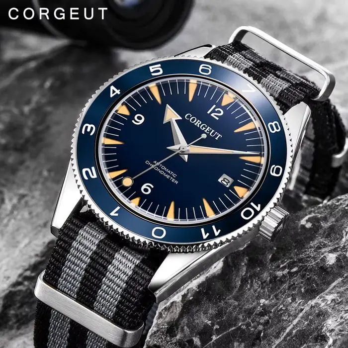 CORGEUT 41mm hommes d'affaires montre de luxe NH35 automatique mécanique verre saphir