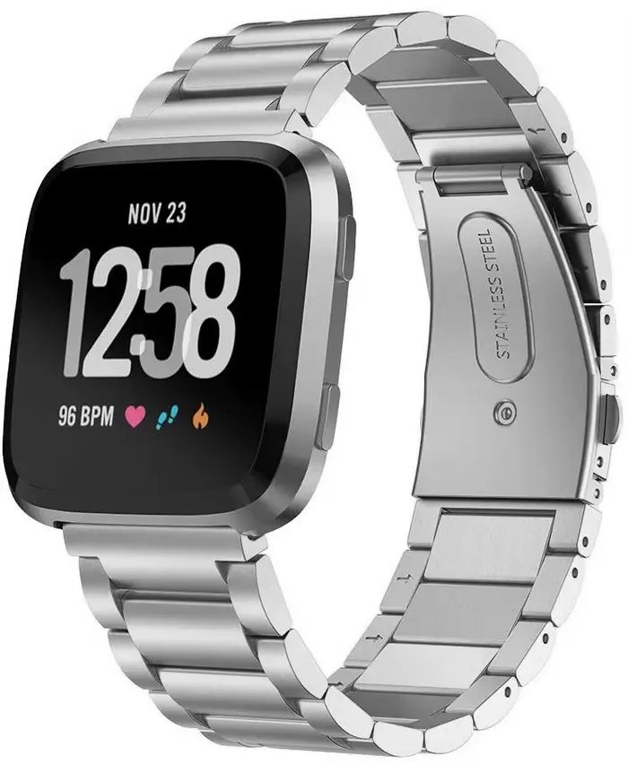 Bracelet de rechange en acier inoxydable pour montre intelligente, bracelet ceinture en métal, Fitbi