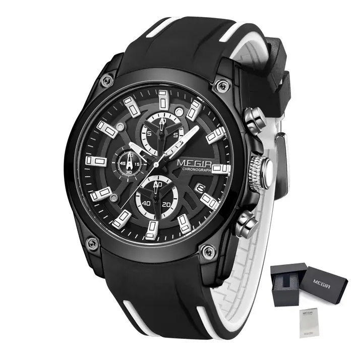 Montre de sport de luxe MEGIR Chronograph pour homme