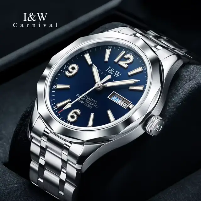 Montres de luxe en tungstène I&W pour hommes, montre automatique MIYOTA, calendrier saphir, lumineus