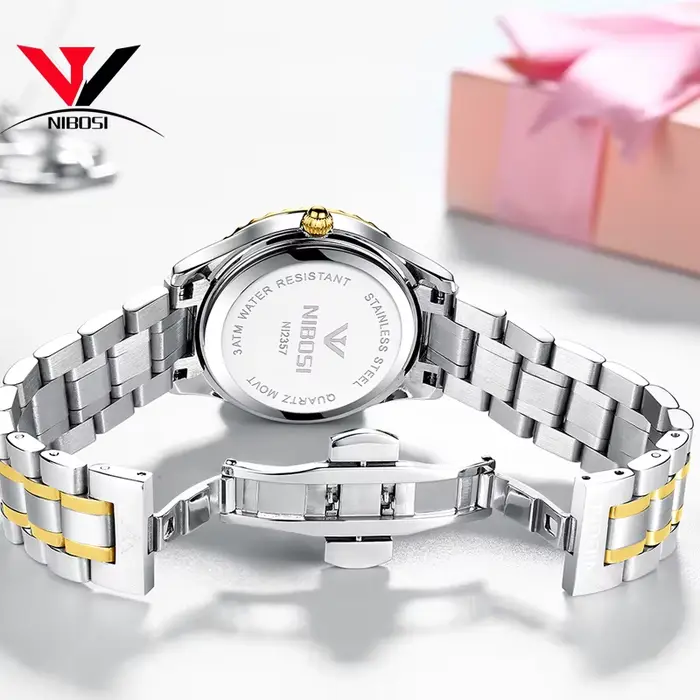 Montre de luxe pour femmes bracelet classique en acier inoxydable or élégante pour occasions spéciales