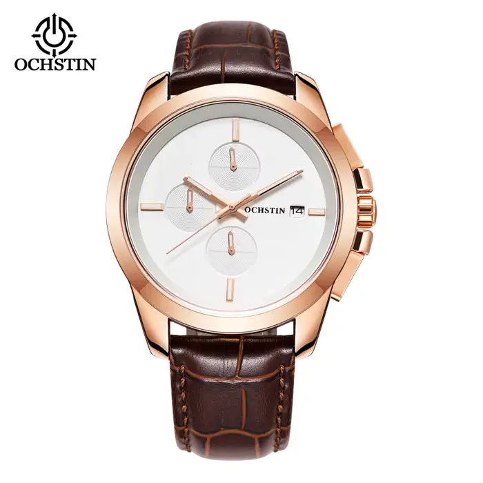 OCHSTIN-Montre de sport à quartz pour homme, série Prominente, chronographe étanche, montre en cuir 