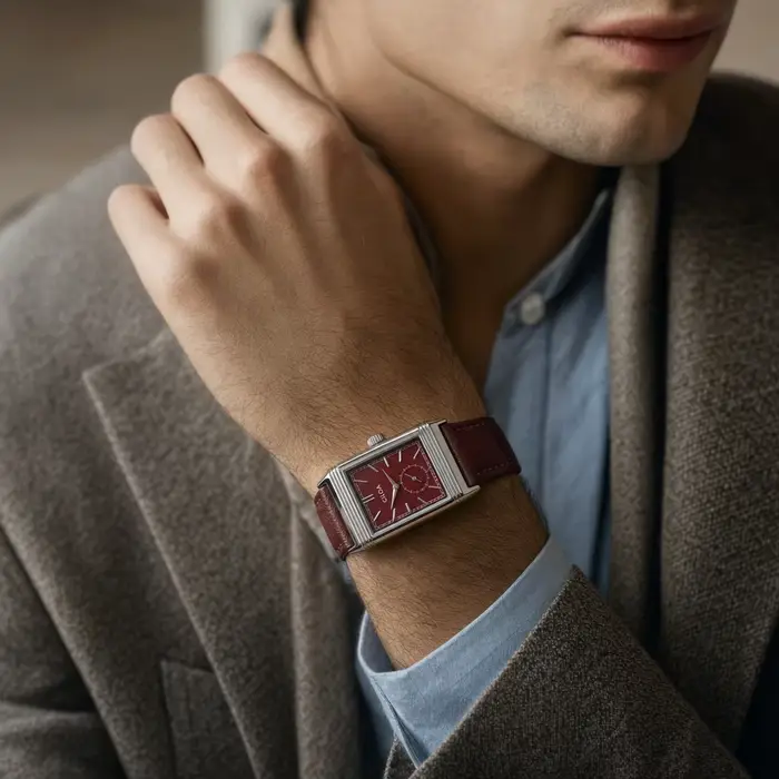 Montre à quartz carrée vintage pour homme avec mouvement Miyota