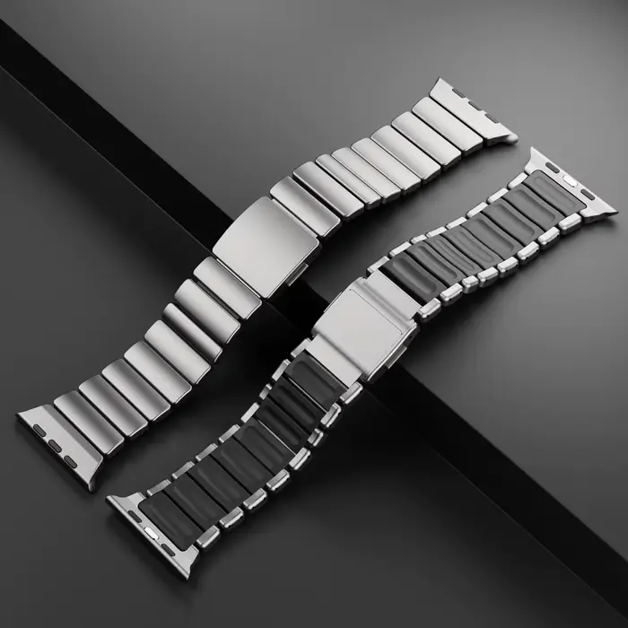 Bracelet en titane et silicone pour Apple Watch Ultra 3/2/1 49mm S11 46mm 8 7 SE SE3 44/45mm occassions spéciales confort durable design moderne