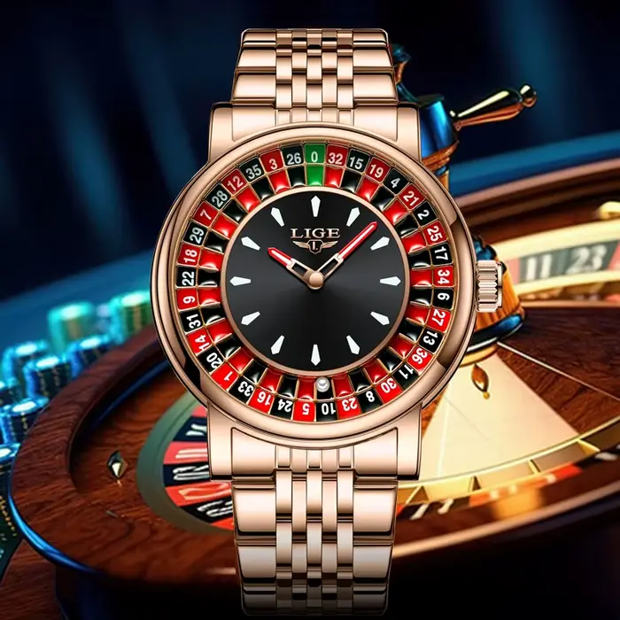 LIGE 2025 montres de luxe créatives hommes Roulette jeu cadran mode