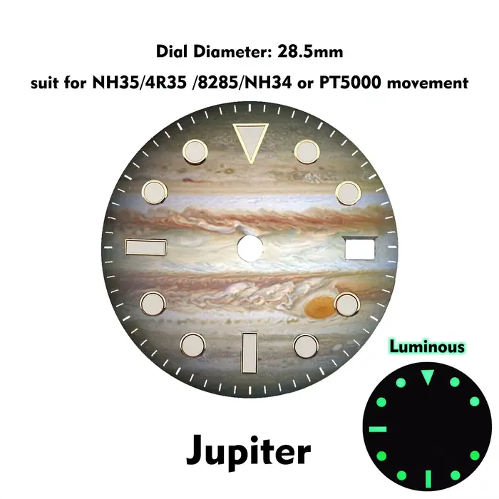 Cadran en acier inoxydable lumineux OUMASHI personnalisable pour mouvements NH35 4R35 8285 NH34 PT5000 montres occassions spéciales