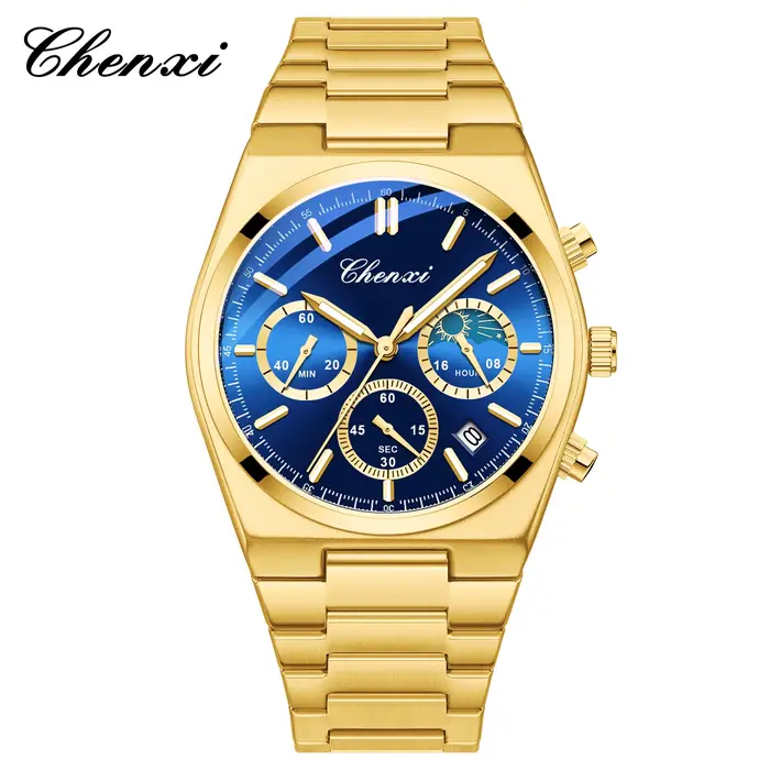 CHENXI Original montres de luxe pour homme multifonctionnel chronographe Date Quartz hommes horloge 
