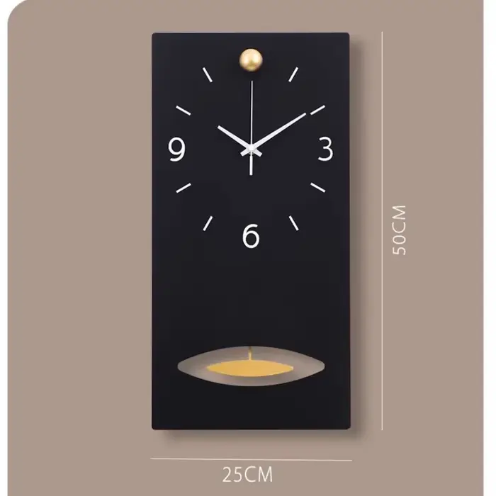 Longue horloge murale silencieuse en métal, décoration de salon moderne, montre-bracelet verticale à