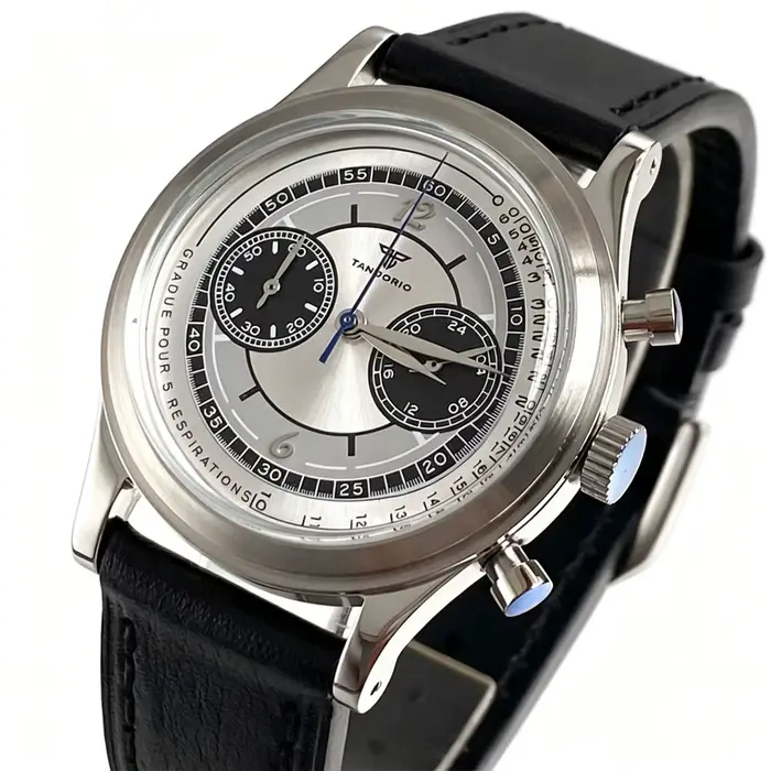 Nouvelles montres à quartz MIYOTA OS20 38mm pour hommes, chronographe multifonction, verre minéral, 