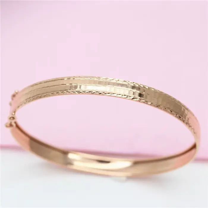 Bracelets artisanaux en or violet pour femmes, sculpture Simple, plaqué avec or Rose 14K scintillant