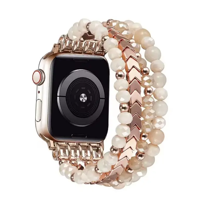 Bracelet élastique perlé fait main pour femme