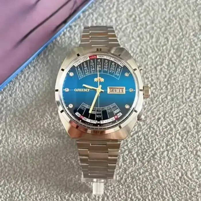 Montre automatique mécanique unisexe Orient 118A avec grand cadran rotatif