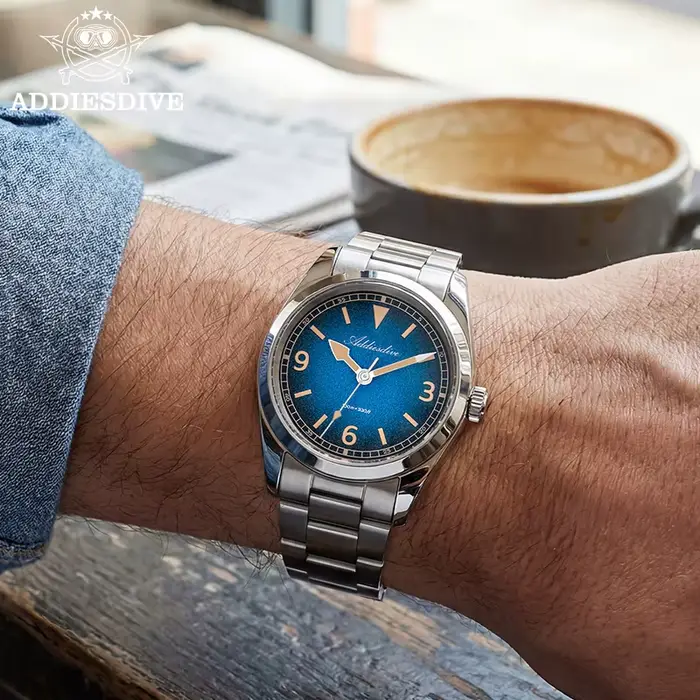 Montre de luxe ADDIESDIVE en acier inoxydable avec cristal de saphir pour femmes résistante à l'eau et lumineuse pour plongée et occasions spéciales