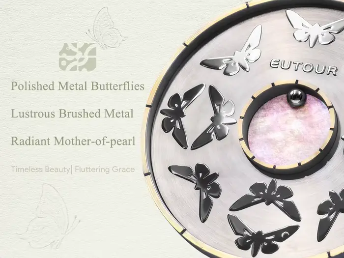 EUTOUR 2025 montre magnétique papillon élégante pour femmes thème de jardin d'été accessoire élégant