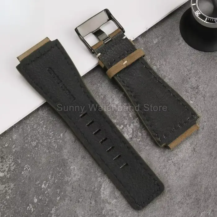 Bracelet de montre en cuir véritable pour hommes et femmes