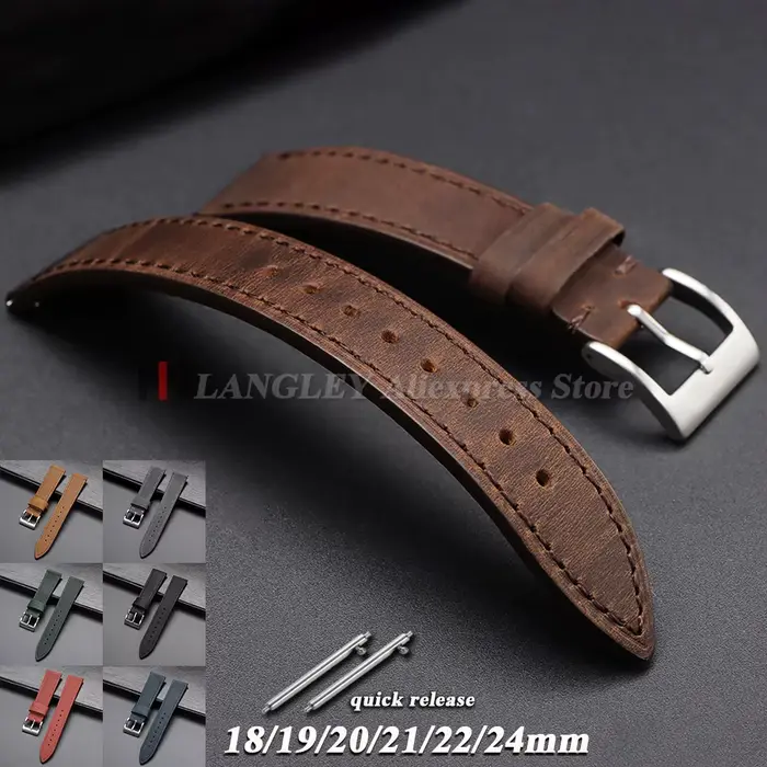 Bracelet de montre en cuir de veau véritable