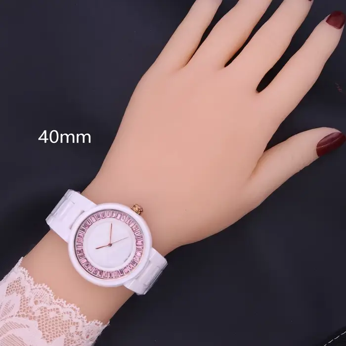 Montre en céramique pour femmes nacre quartz élégante mode bracelet cadeau occasion spéciale